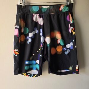 Lululemon Mens Shorts Black Bokeh Lights Print Athletic Gym Workout Size